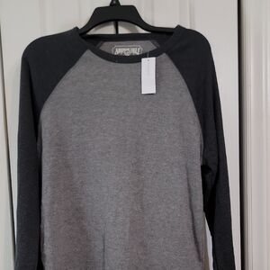 American Eagle Outfitters Gray and Black Tee